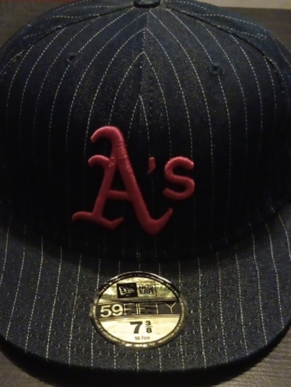 New Era Oakland A's Blue and Pink Fitted Hat Size 7 3/8 - Picture 2 of 4